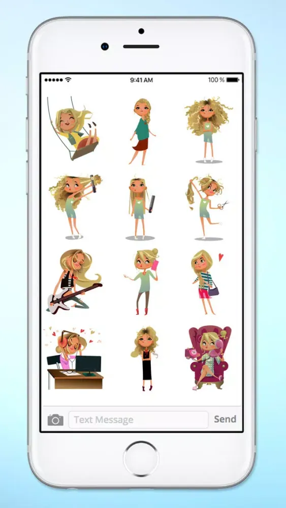 Capturas de tela do Daily Life Active Girl Sticker Pack