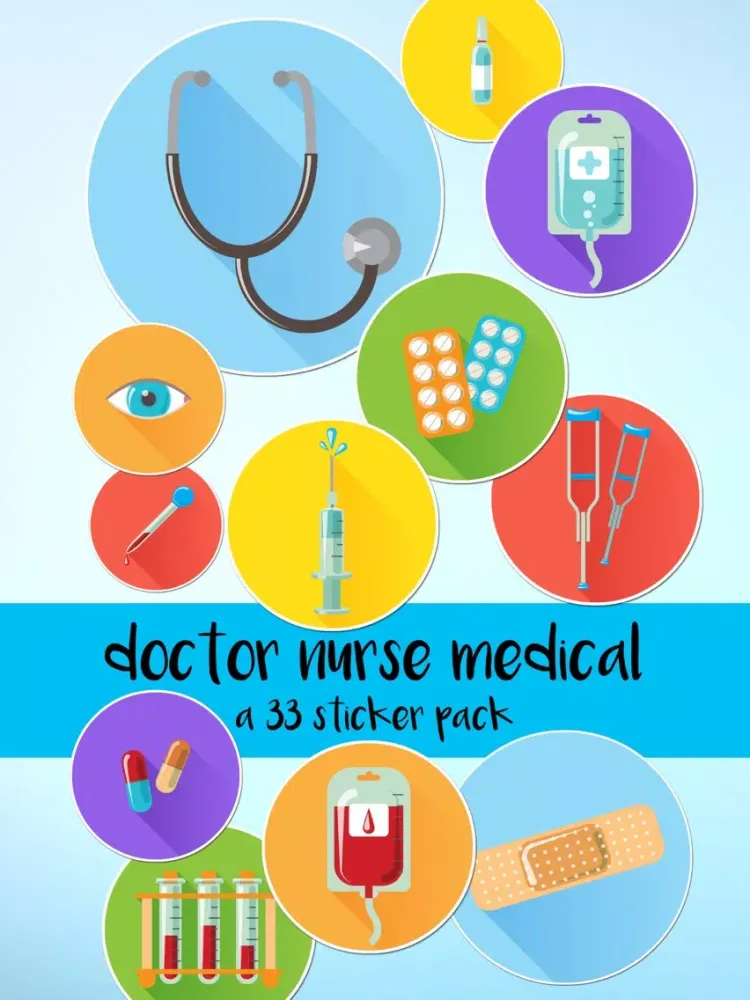 Скриншоты Doctor Nurse Medical Icons Sticker Pack iPad 