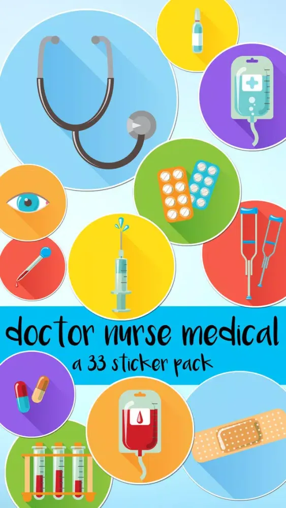 Скриншоты Doctor Nurse Medical Icons Sticker Pack