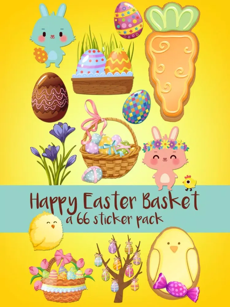 Скриншоты Happy Easter Basket Sticker Pack iPad 