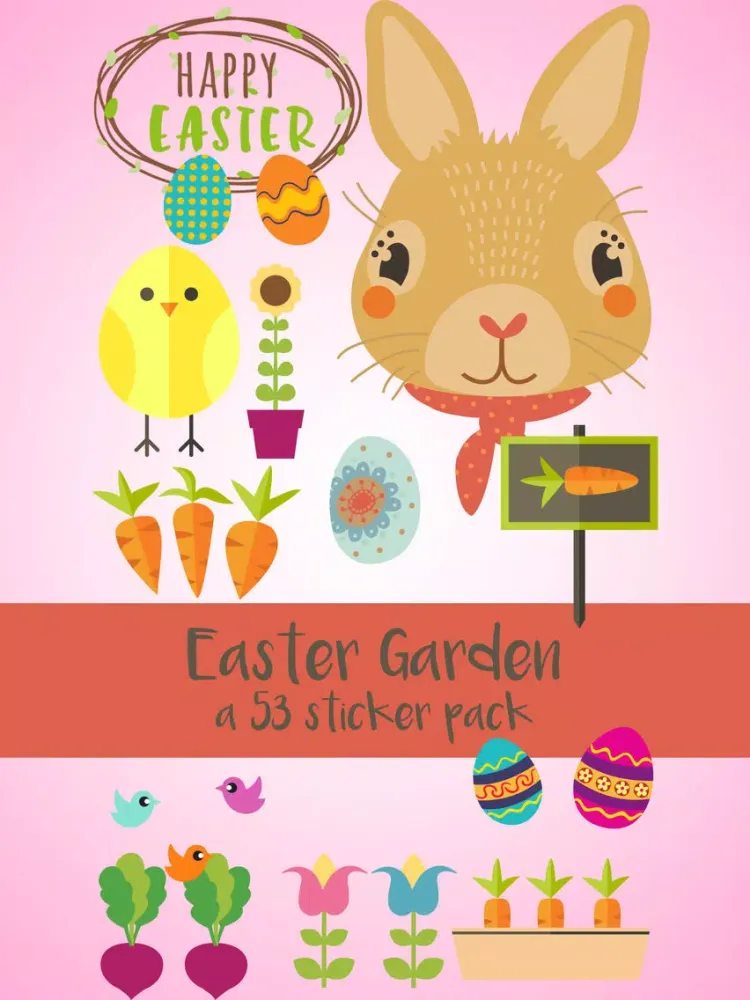 Zrzuty ekranu Happy Easter Garden Sticker Pack iPad 