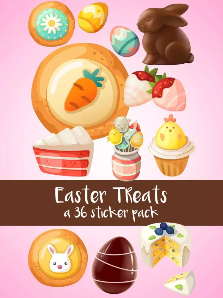 Easter Treats Cookies Cake and Candy Sticker Pack iPad  Screenshots