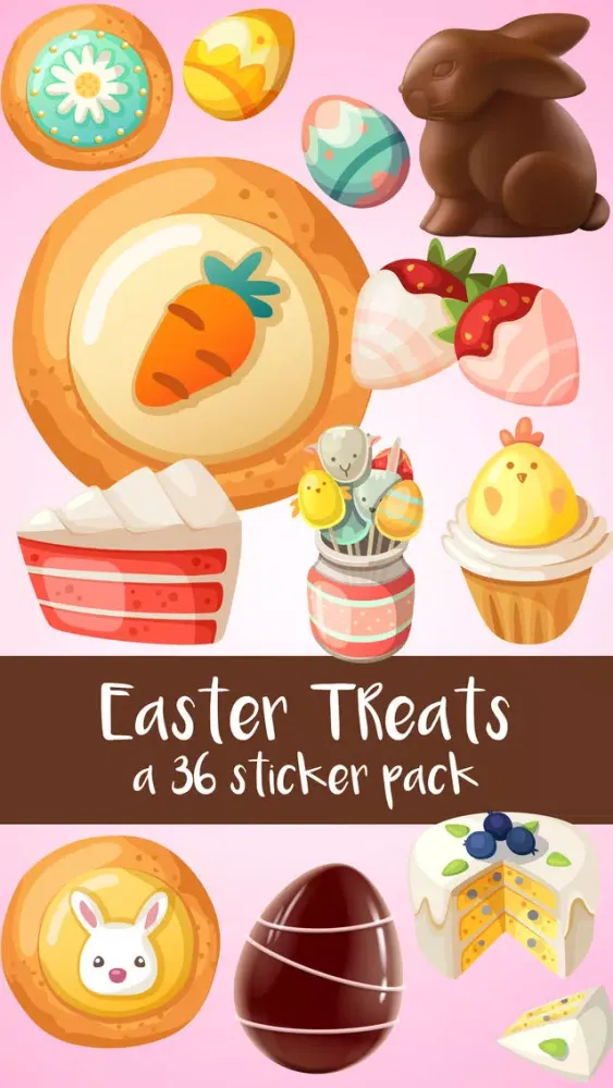 Easter Treats Cookies Cake and Candy Sticker Pack Screenshots