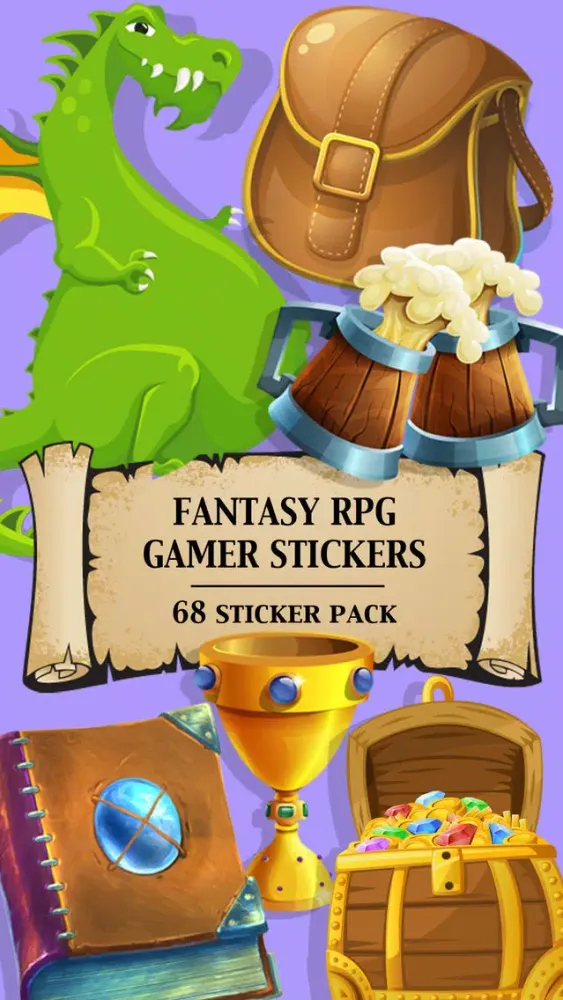Fantasy RPG Gamer Sticker Pack سکرین شاٹس