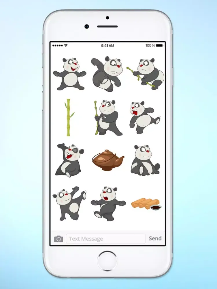 Fun Bamboo Panda Sticker Pack iPad  スクリーンショット