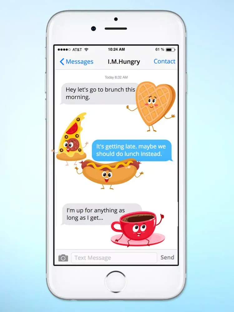 Tangkapan skrin Fun Breakfast and Lunch Food Sticker Pack iPad 