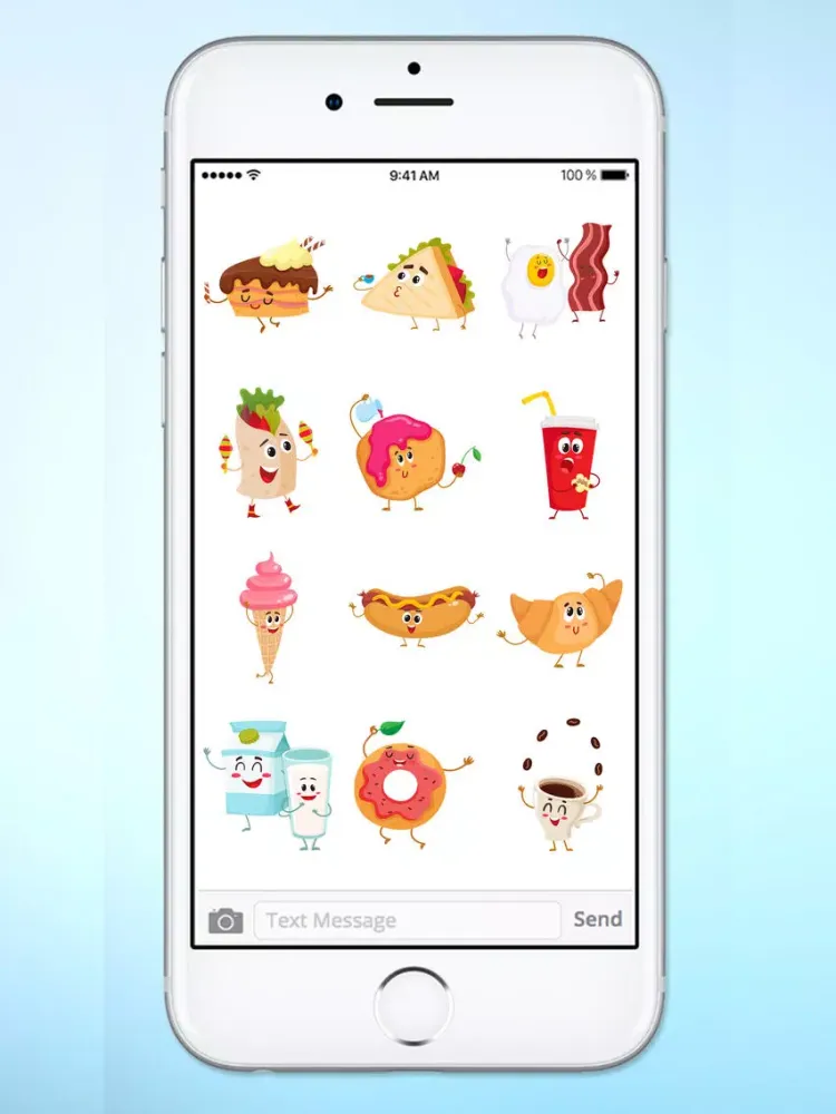 Tangkapan skrin Fun Breakfast and Lunch Food Sticker Pack iPad 