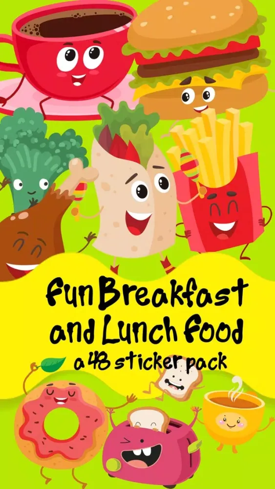 Tangkapan skrin Fun Breakfast and Lunch Food Sticker Pack