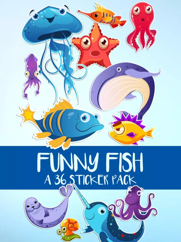 Captures d'écran de Funny Fish and Sea Life Sticker Pack iPad 