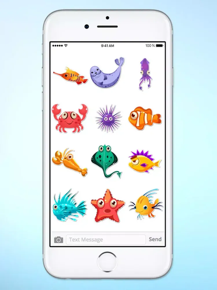 Captures d'écran de Funny Fish and Sea Life Sticker Pack iPad 