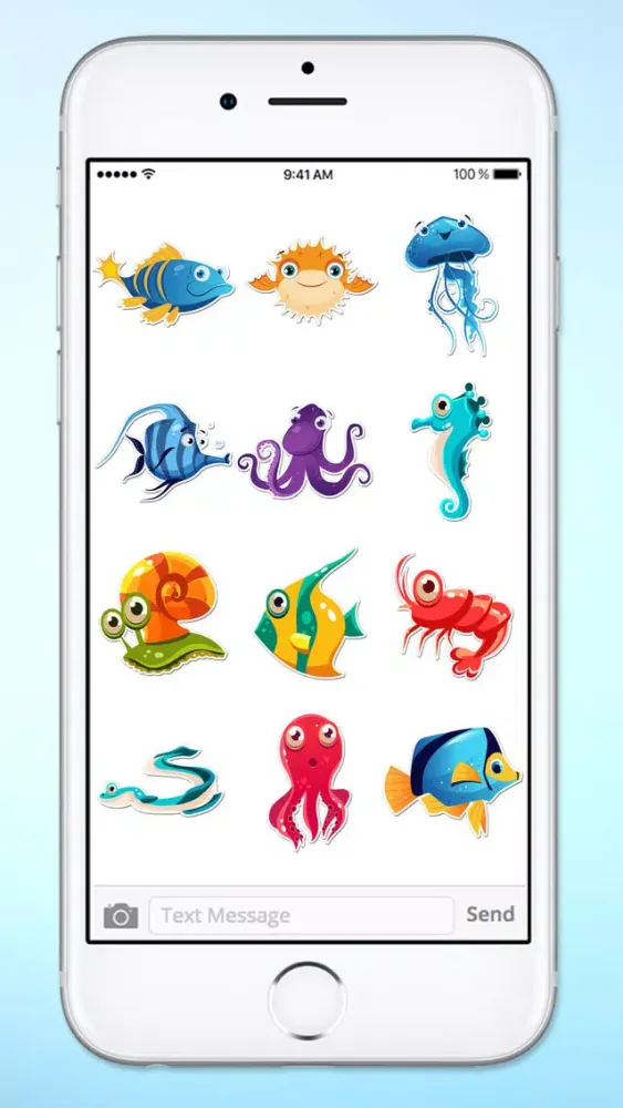 Captures d'écran de Funny Fish and Sea Life Sticker Pack
