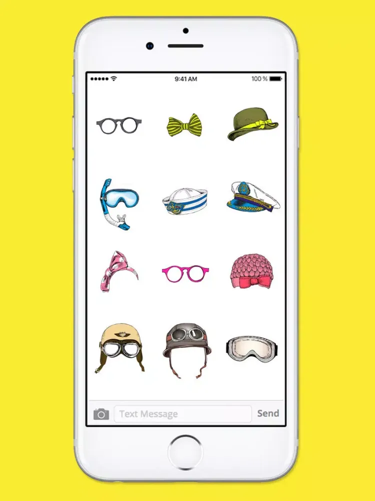 Hats Glasses and More Photobooth Sticker Pack iPad 应用截图