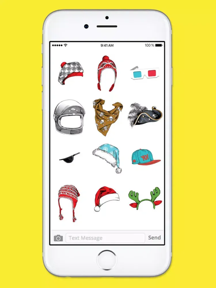 Hats Glasses and More Photobooth Sticker Pack iPad 应用截图