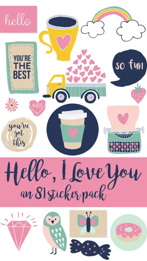 Hello I Love You Sticker Pack Screenshots