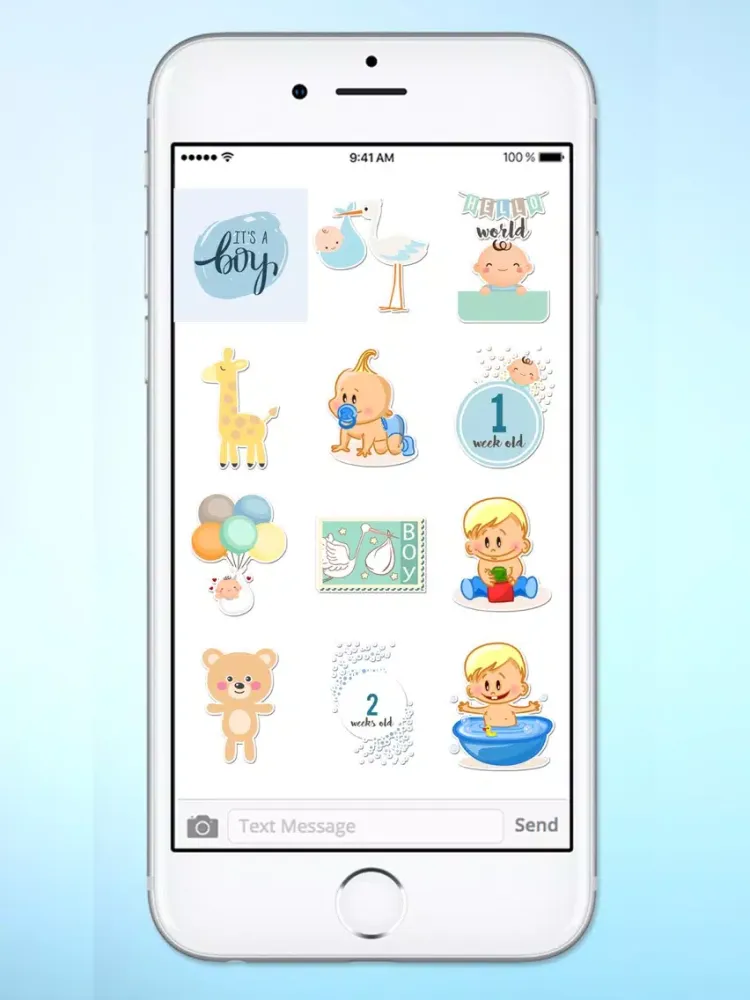 Zrzuty ekranu Its A Boy New Baby Sticker Pack iPad 
