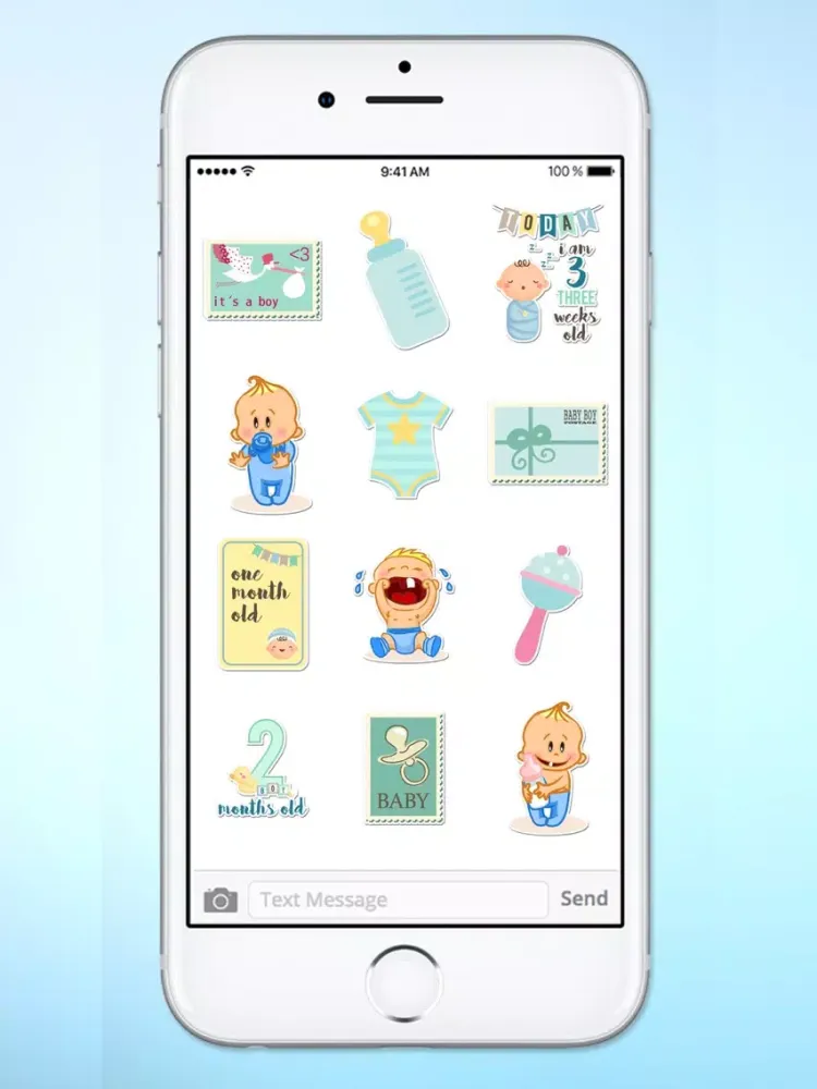 Zrzuty ekranu Its A Boy New Baby Sticker Pack iPad 