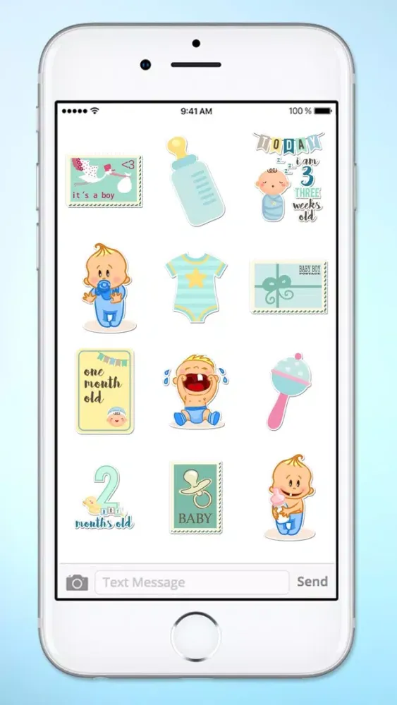 Zrzuty ekranu Its A Boy New Baby Sticker Pack