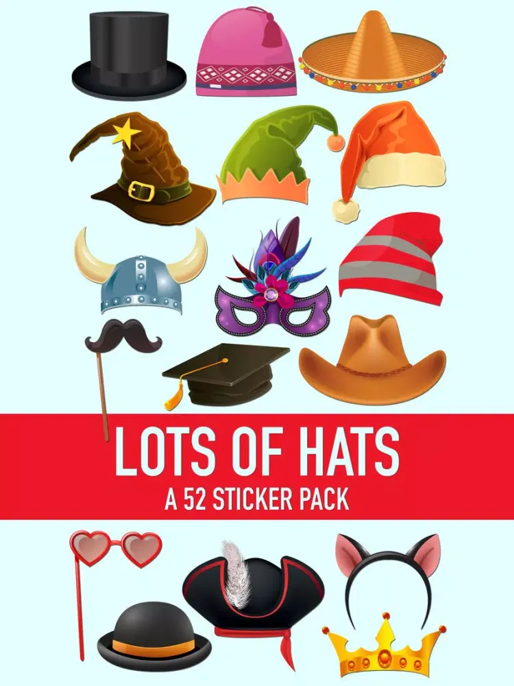 صور Lots of Hats and Fun Disguises Sticker Pack iPad 