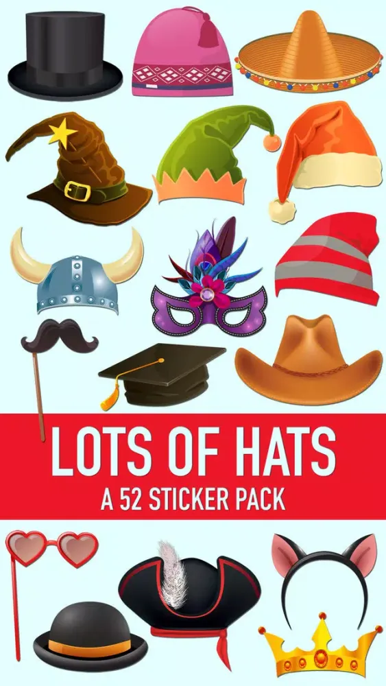 صور Lots of Hats and Fun Disguises Sticker Pack
