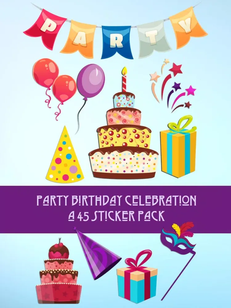 Party Birthday Celebration Sticker Pack iPad  Screenshots