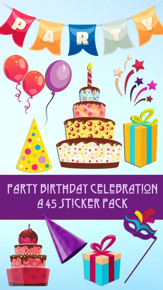 Party Birthday Celebration Sticker Pack Screenshots