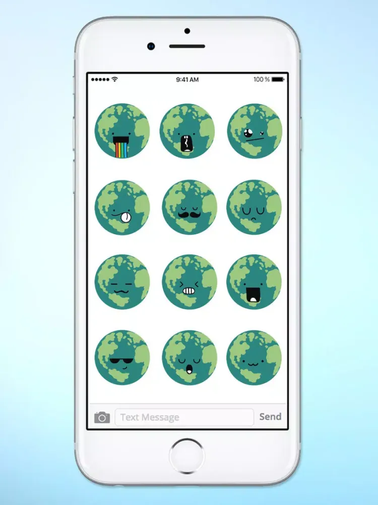 Capturas de tela do Planet Earth Emojis Emoticons Sticker Pack iPad 
