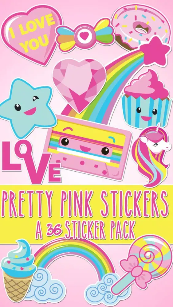 Captures d'écran de Pretty Pink Stickers Princess Sticker Pack