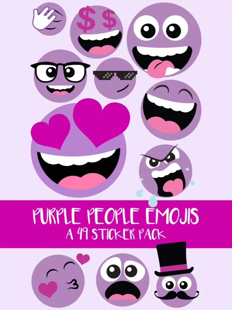 Purple People Emojis Sticker Pack iPad  スクリーンショット