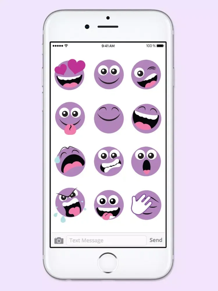 Purple People Emojis Sticker Pack iPad  スクリーンショット