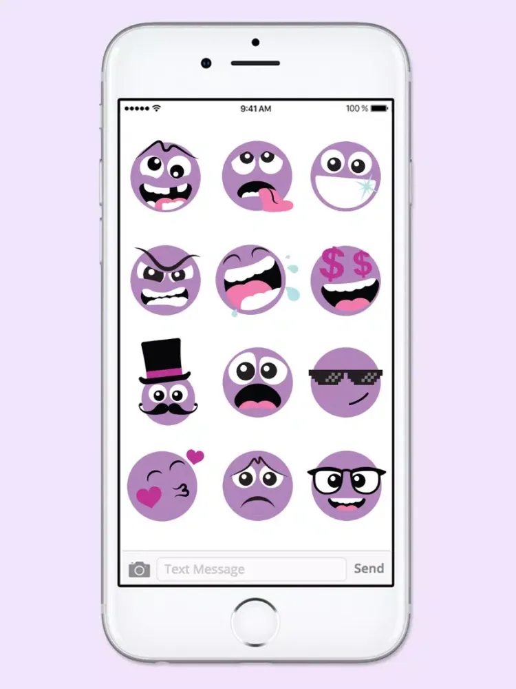 Purple People Emojis Sticker Pack iPad  スクリーンショット