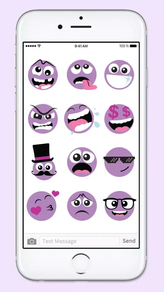 Purple People Emojis Sticker Pack スクリーンショット