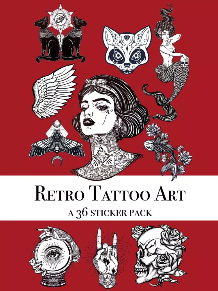 Retro Tattoo Art Sticker Pack iPad  Screenshots