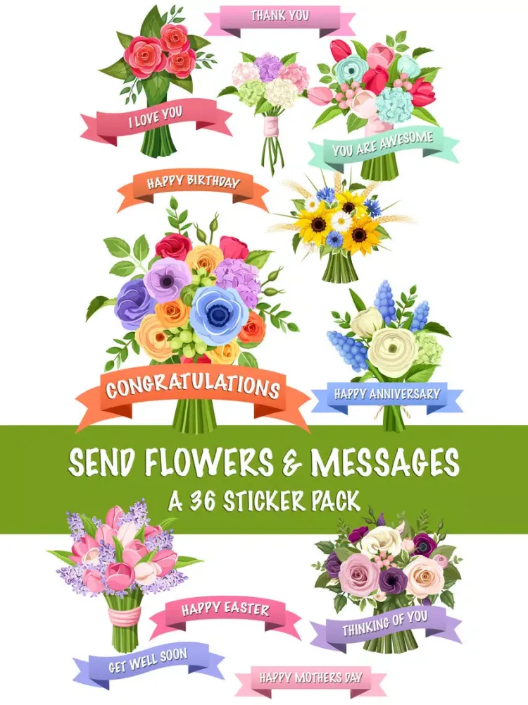 Send Flowers & Messages Sticker Pack iPad  Screenshots