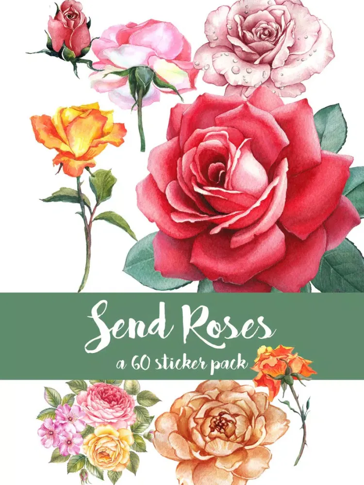 Send Roses Rose Stickers for iMessage iPad  Screenshots
