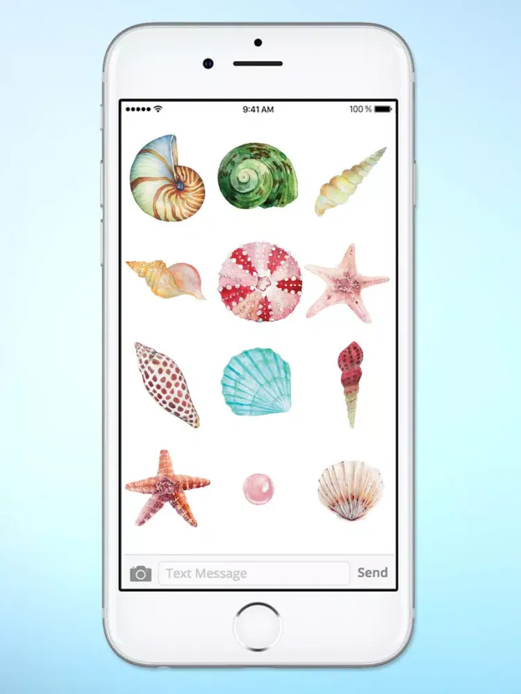 Capturas de tela do Beach Lover Sea Shells Sticker Pack iPad 