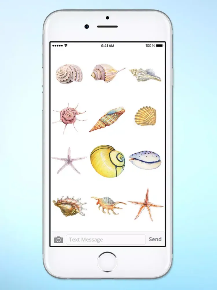 Capturas de tela do Beach Lover Sea Shells Sticker Pack iPad 