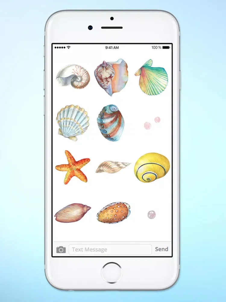 Capturas de tela do Beach Lover Sea Shells Sticker Pack iPad 