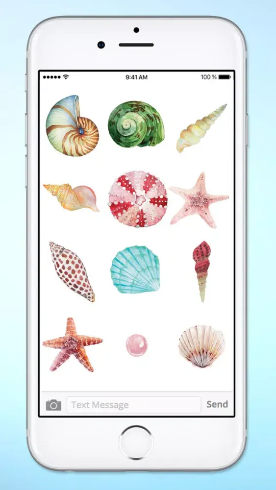 Capturas de tela do Beach Lover Sea Shells Sticker Pack