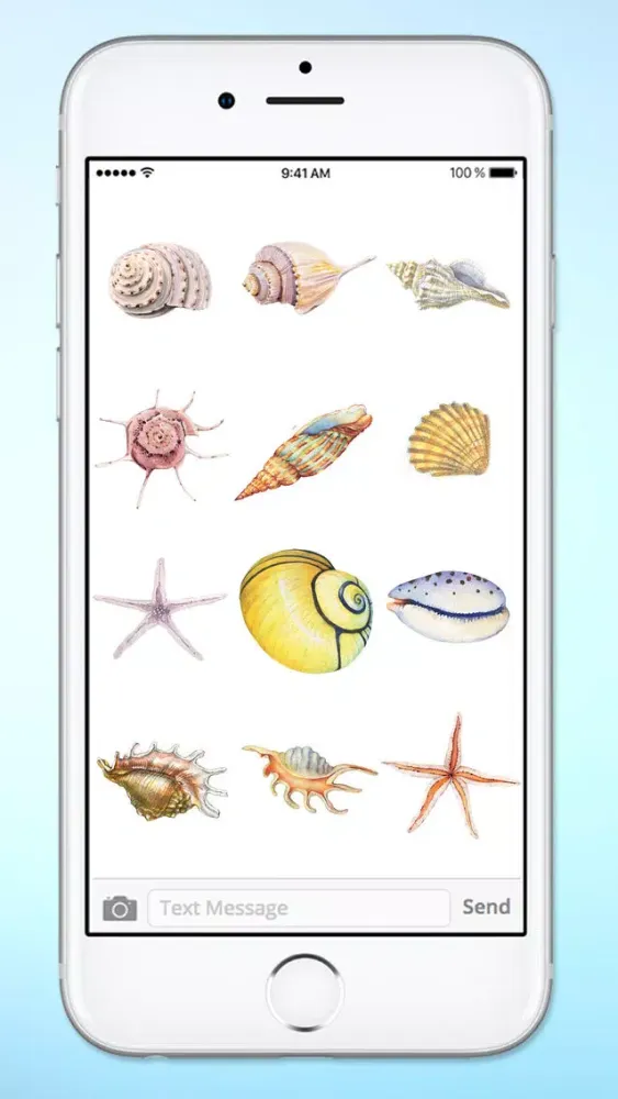 Capturas de tela do Beach Lover Sea Shells Sticker Pack