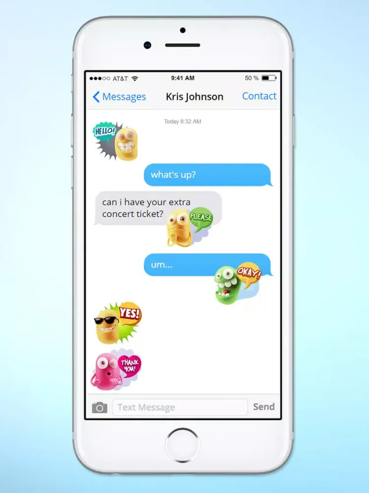 Tangkapan layar Silly 3D Monster Emojis With Words Sticker Pack iPad 