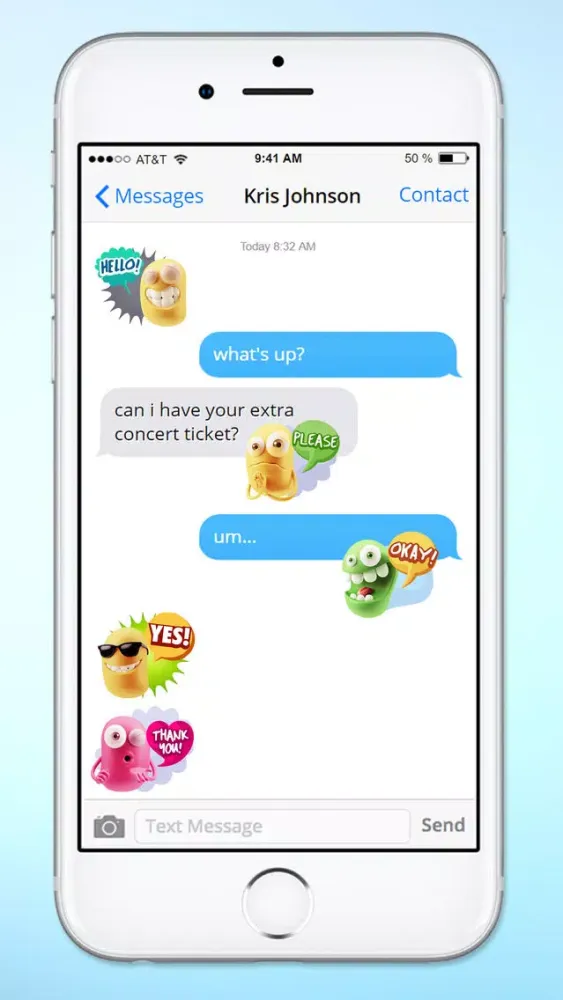 Tangkapan layar Silly 3D Monster Emojis With Words Sticker Pack