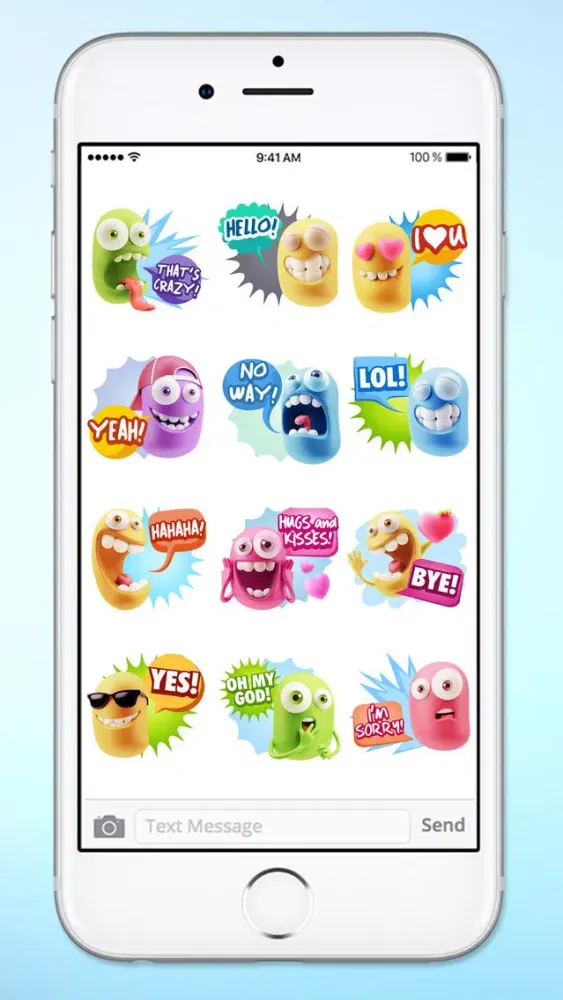 Tangkapan layar Silly 3D Monster Emojis With Words Sticker Pack