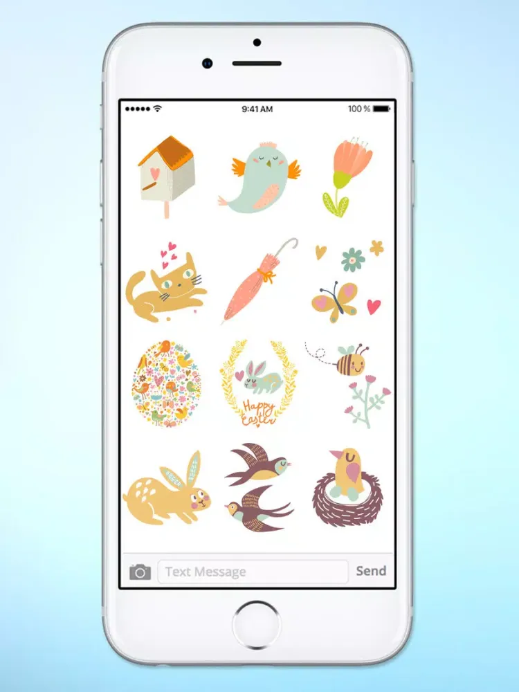 Spring and Easter Animals and More Sticker Pack iPad  Screenshots