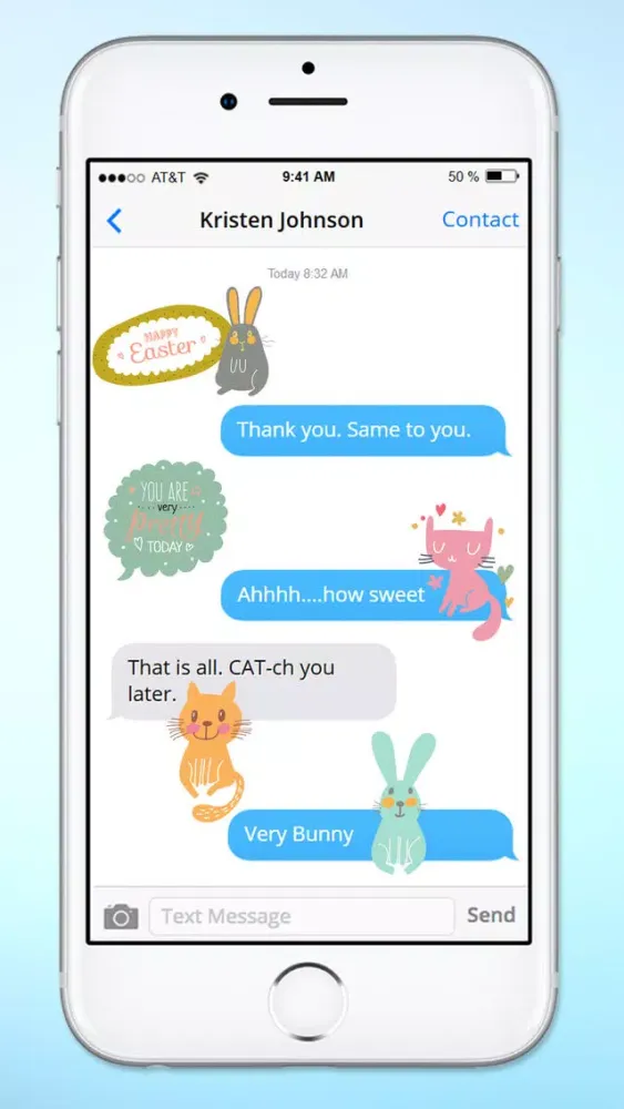 صور Spring and Easter Cats and Bunnies Sticker Pack