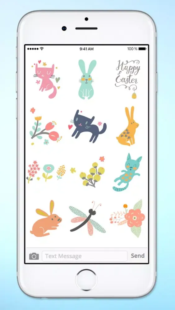 صور Spring and Easter Cats and Bunnies Sticker Pack