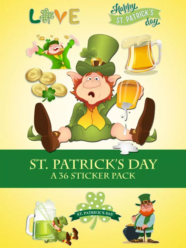 St Patricks Day Leprechaun and Beer Sticker Pack iPad 应用截图