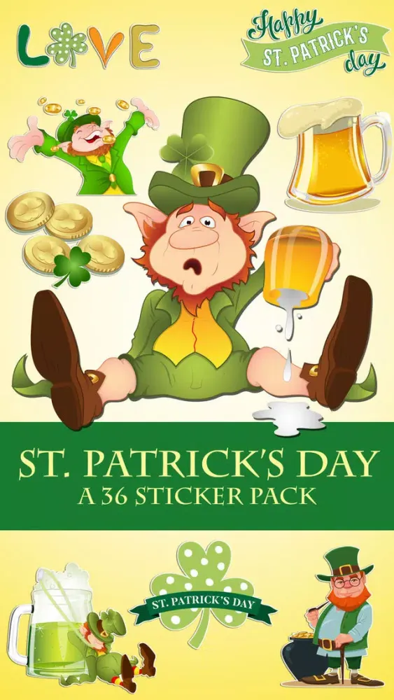St Patricks Day Leprechaun and Beer Sticker Pack应用截图
