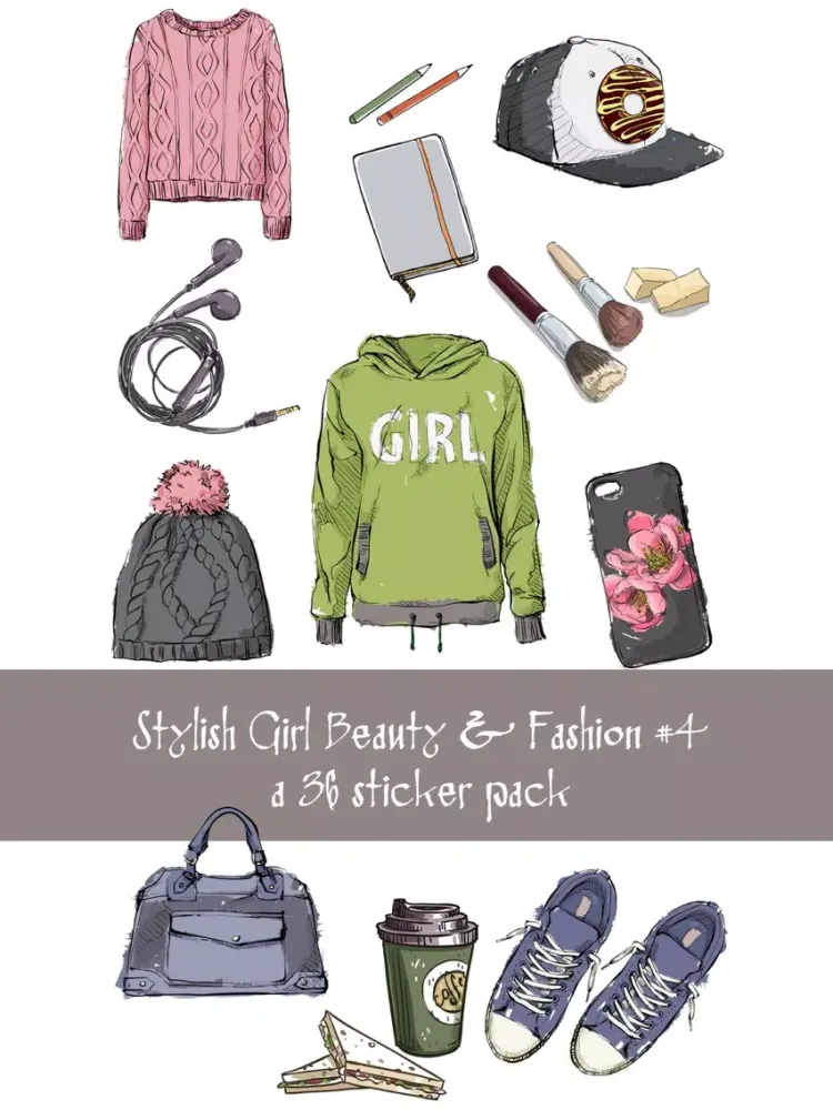 Stylish Girl Winter Fashion Sticker Pack iPad  Ekran Görüntüleri