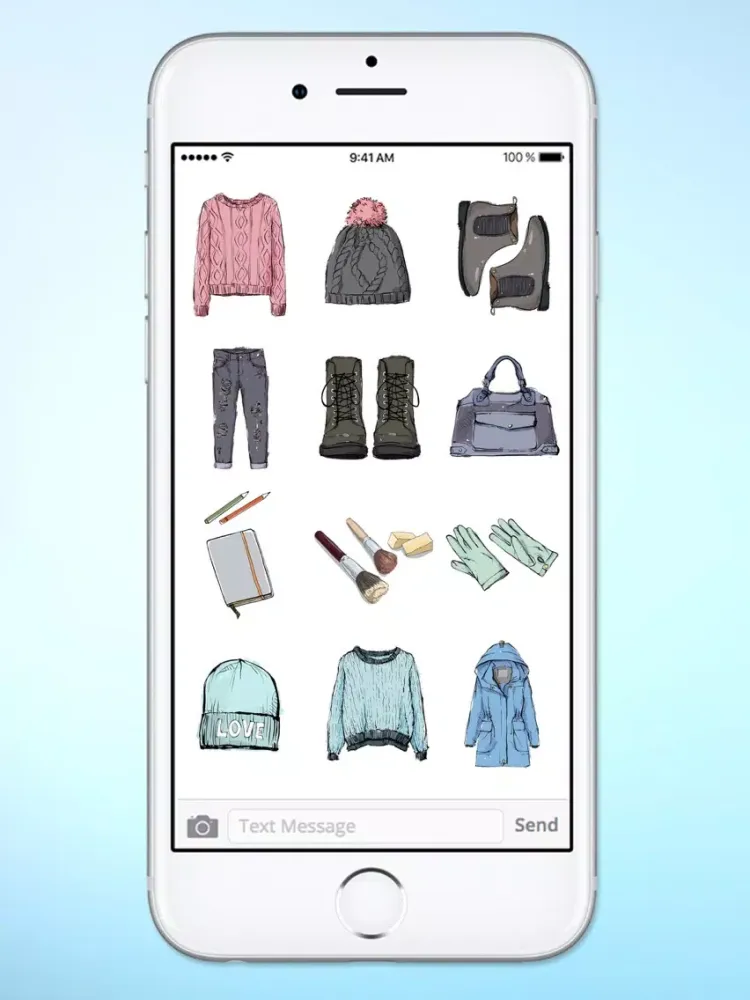 Stylish Girl Winter Fashion Sticker Pack iPad  Ekran Görüntüleri