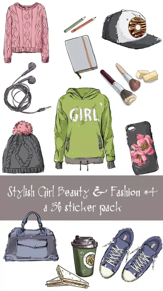 Stylish Girl Winter Fashion Sticker Pack Ekran Görüntüleri